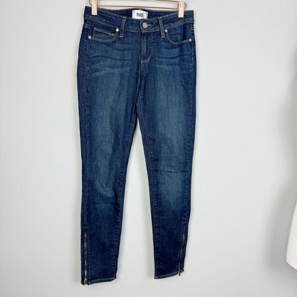PAIGE | Verdugo Skinny Jeans Zipper Ankles in Amelia Blue Women’s Size 26 (2) - Picture 2 of 10